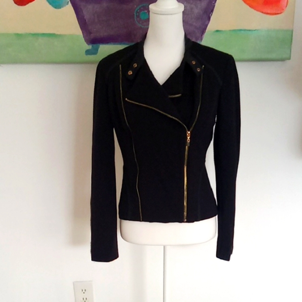 Cache Women's Black Jacket with Gold Accents